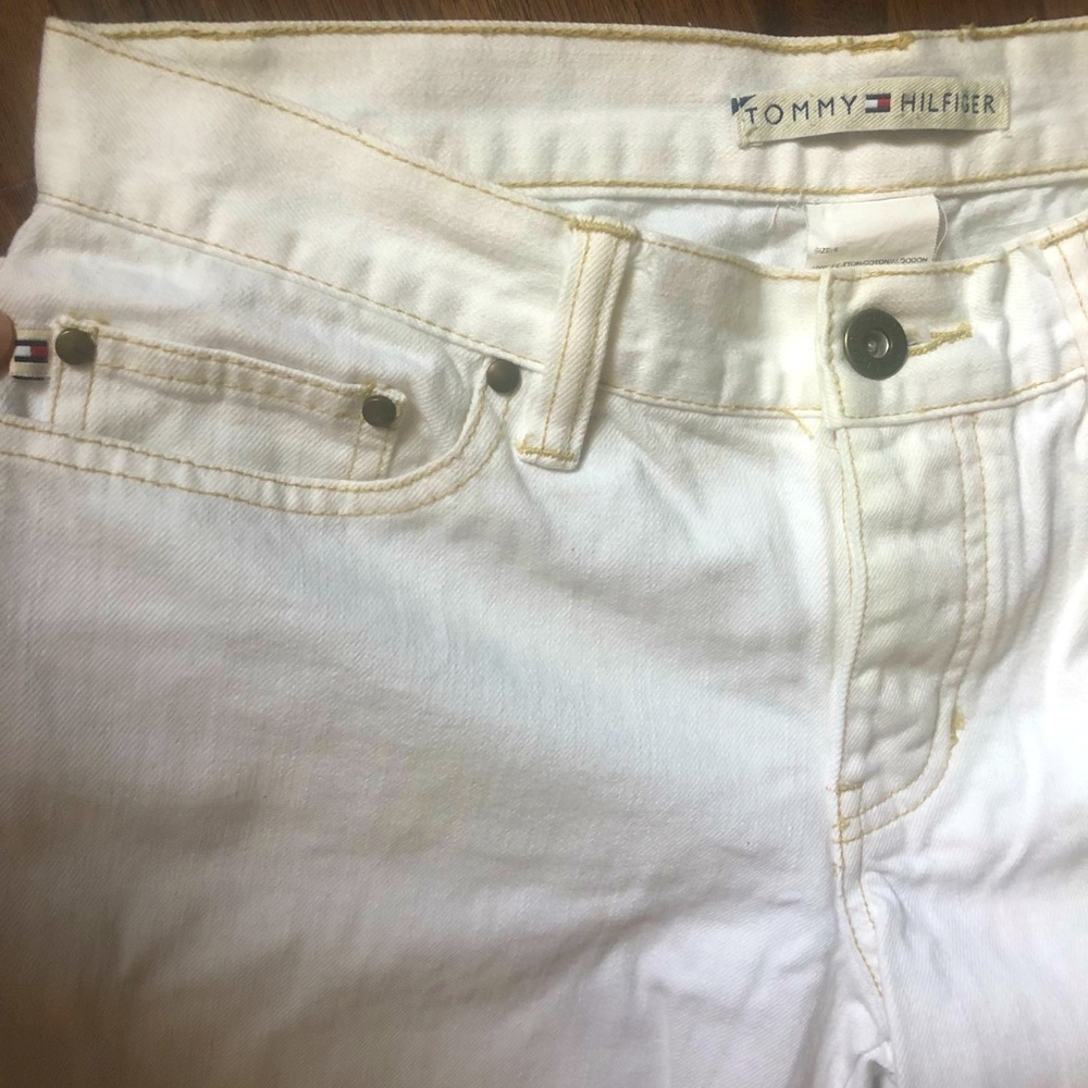 Vintage Tommy Hilfiger white denim cropped jeans